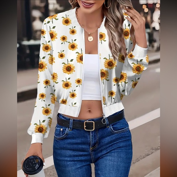 Jackets & Blazers - Women’s Sunflower Bomber Jacket